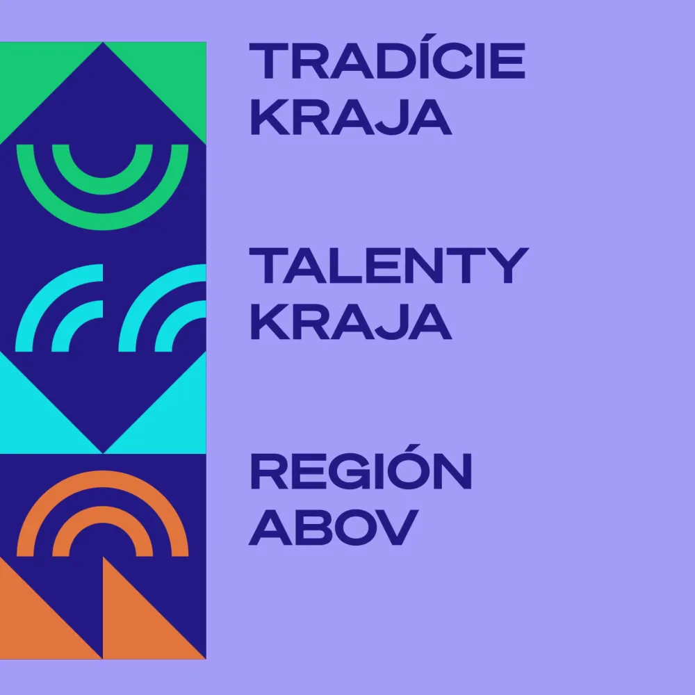 The CKKK programme marks, animated: “Tradície kraja”, “Talenty kraja”, “Región Abov” (the region's traditions, talents, the Abov region)
