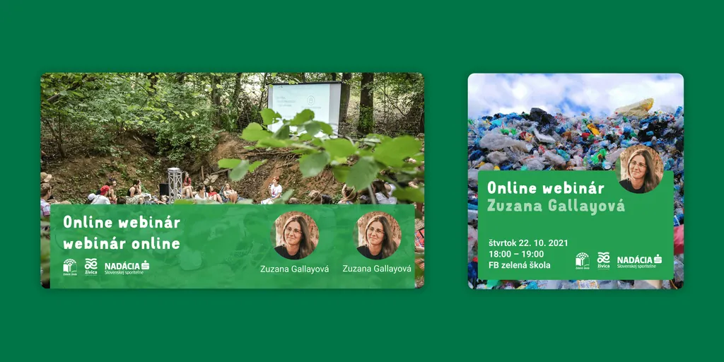 Zelená škola webinar announcement templates