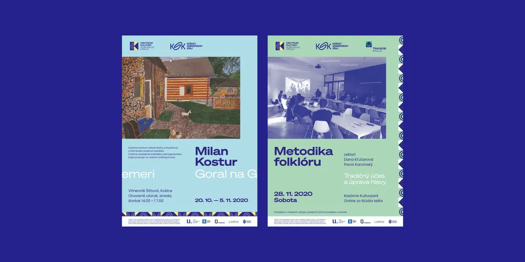 Two CKKK event posters in the new identity