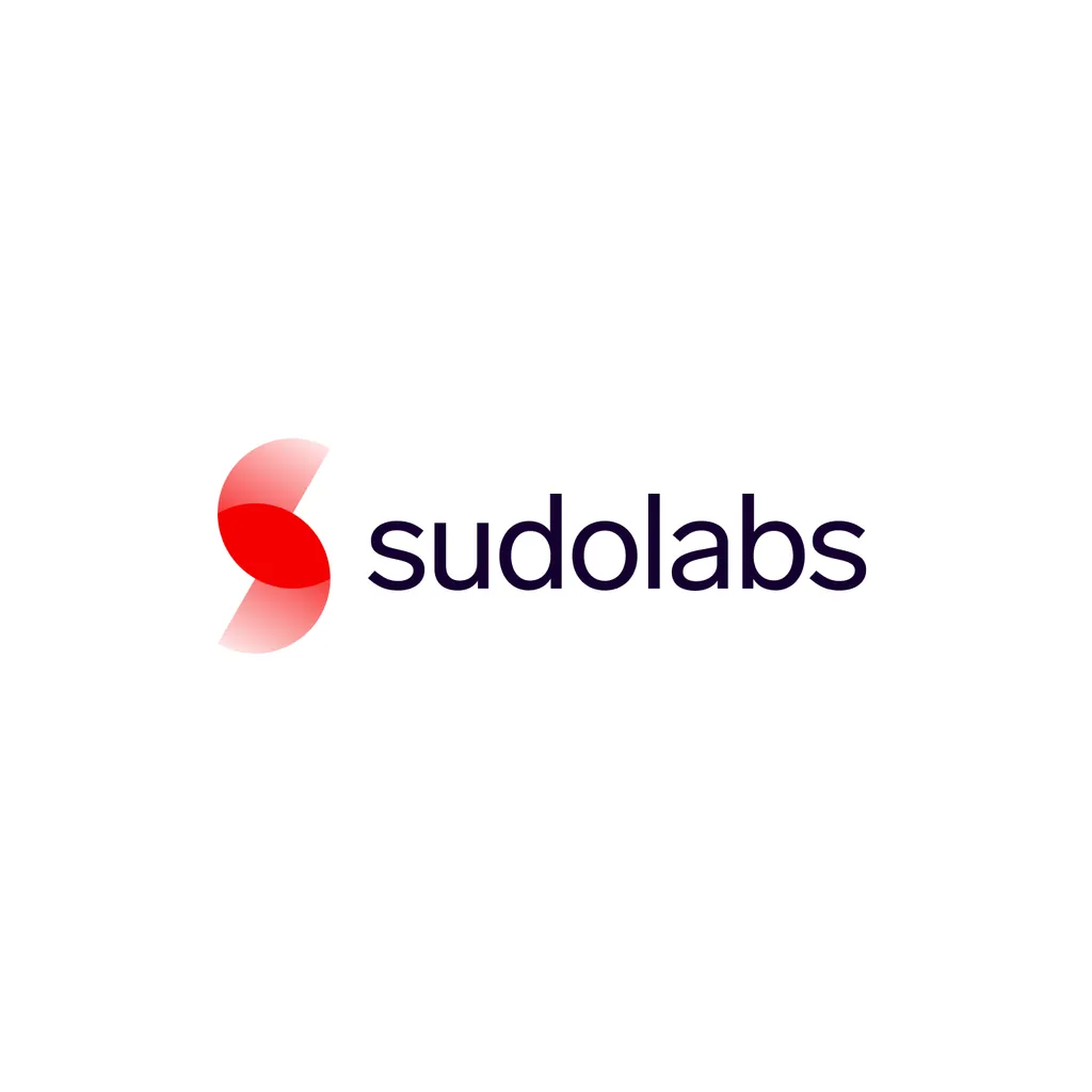 The Sudolabs logo, the red S mark with the wordmark, on white