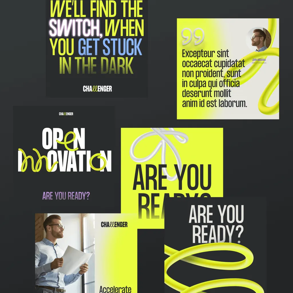 Challenger social media posts: “Open Innovation”, “Are you ready?”