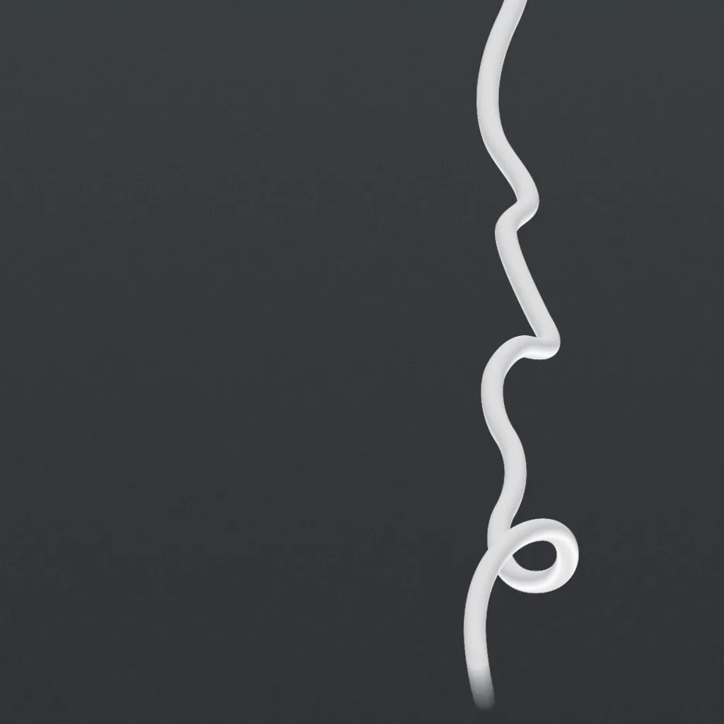 Challenger's loop drawn as a white line on dark grey, animated