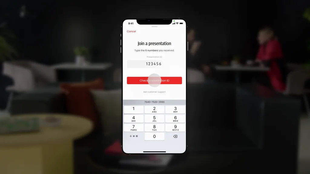 The Matsuko app on a phone: joining a holographic presentation